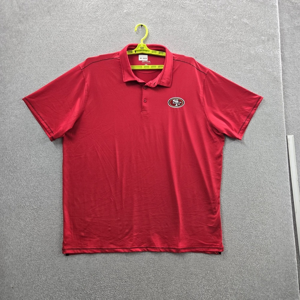 San Francisco 49ers Men Polo 2XL Red Embroidered Antigua Team Logo Activewear